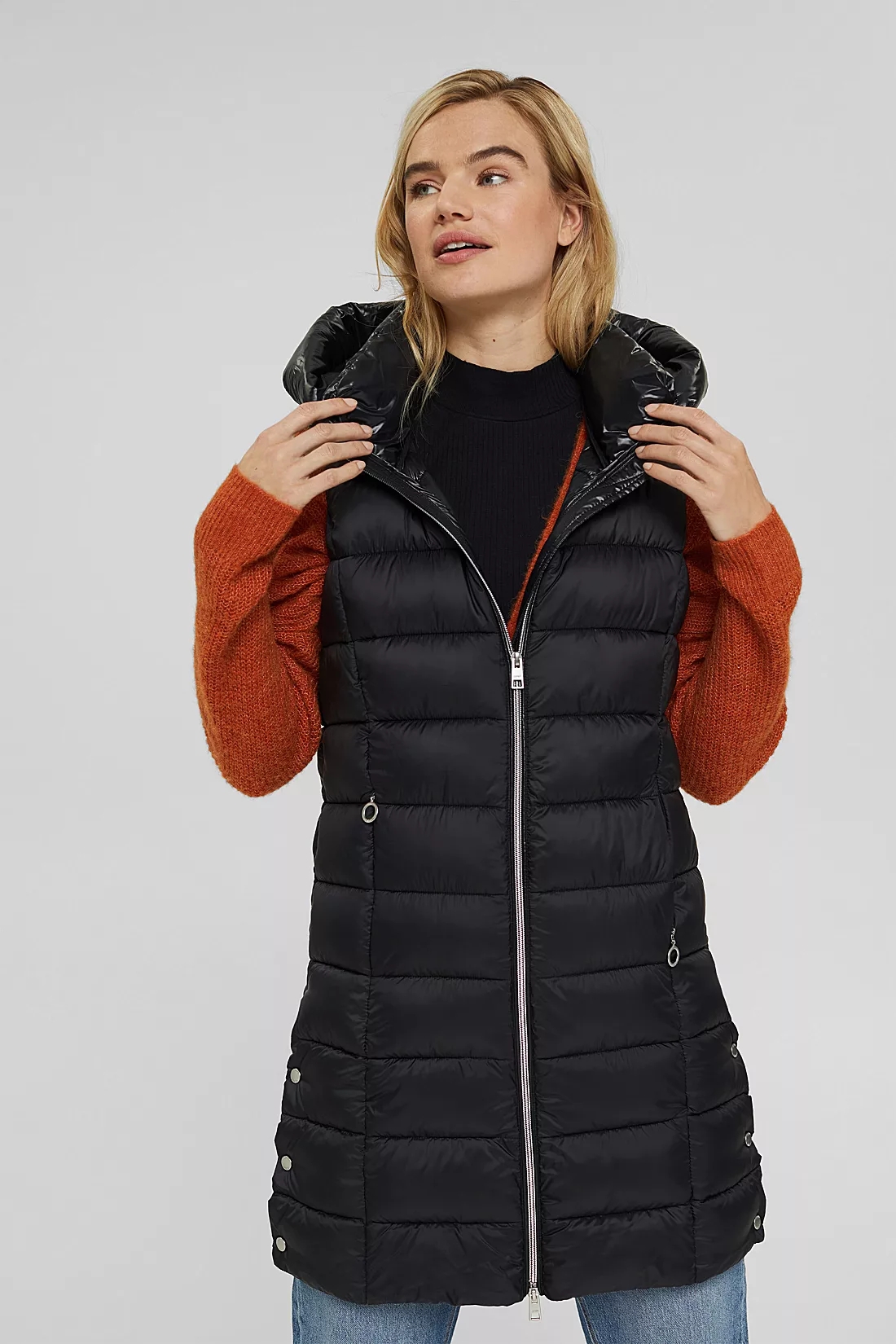 chaleco verde acolchado mujer