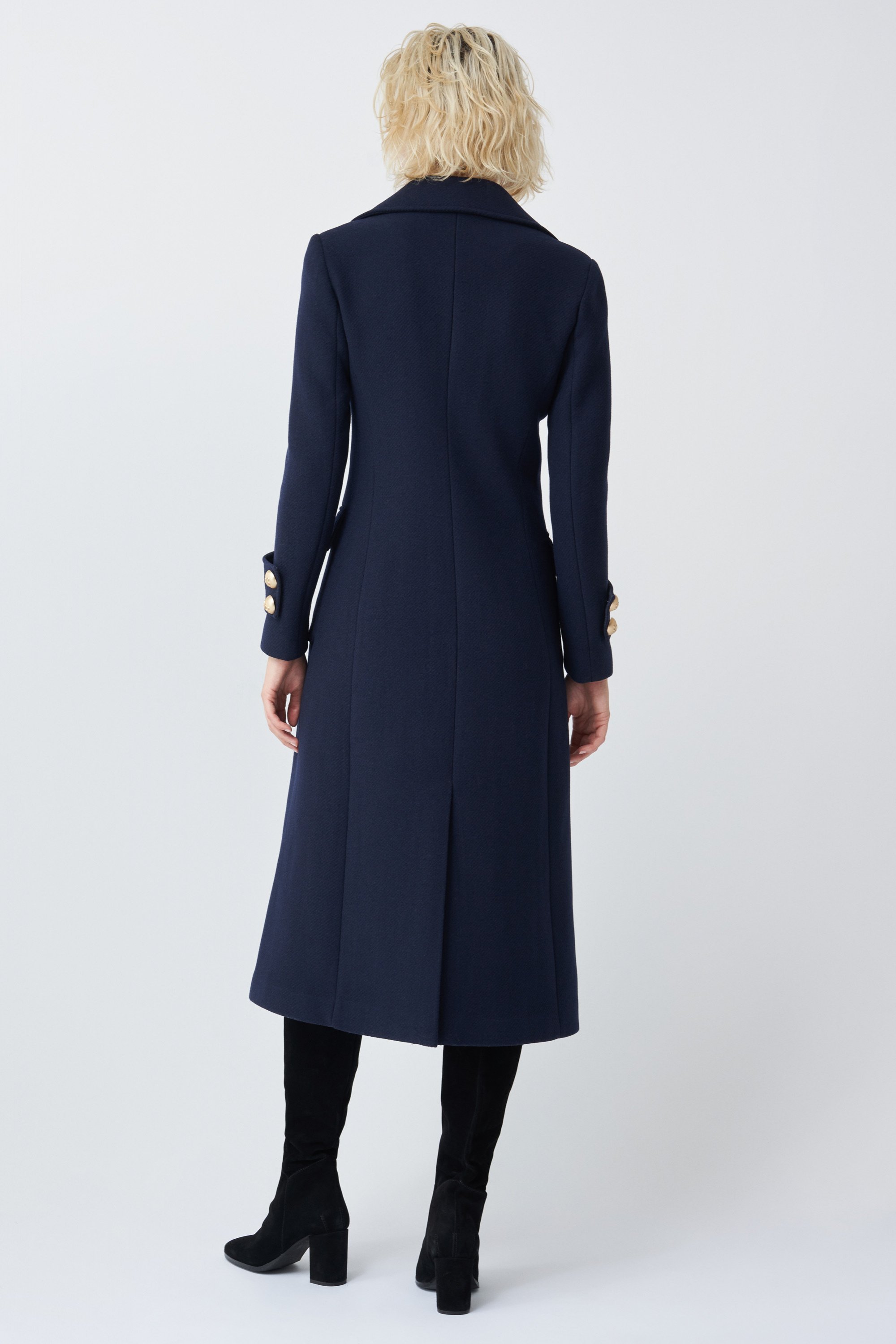 abrigo gris largo mujer