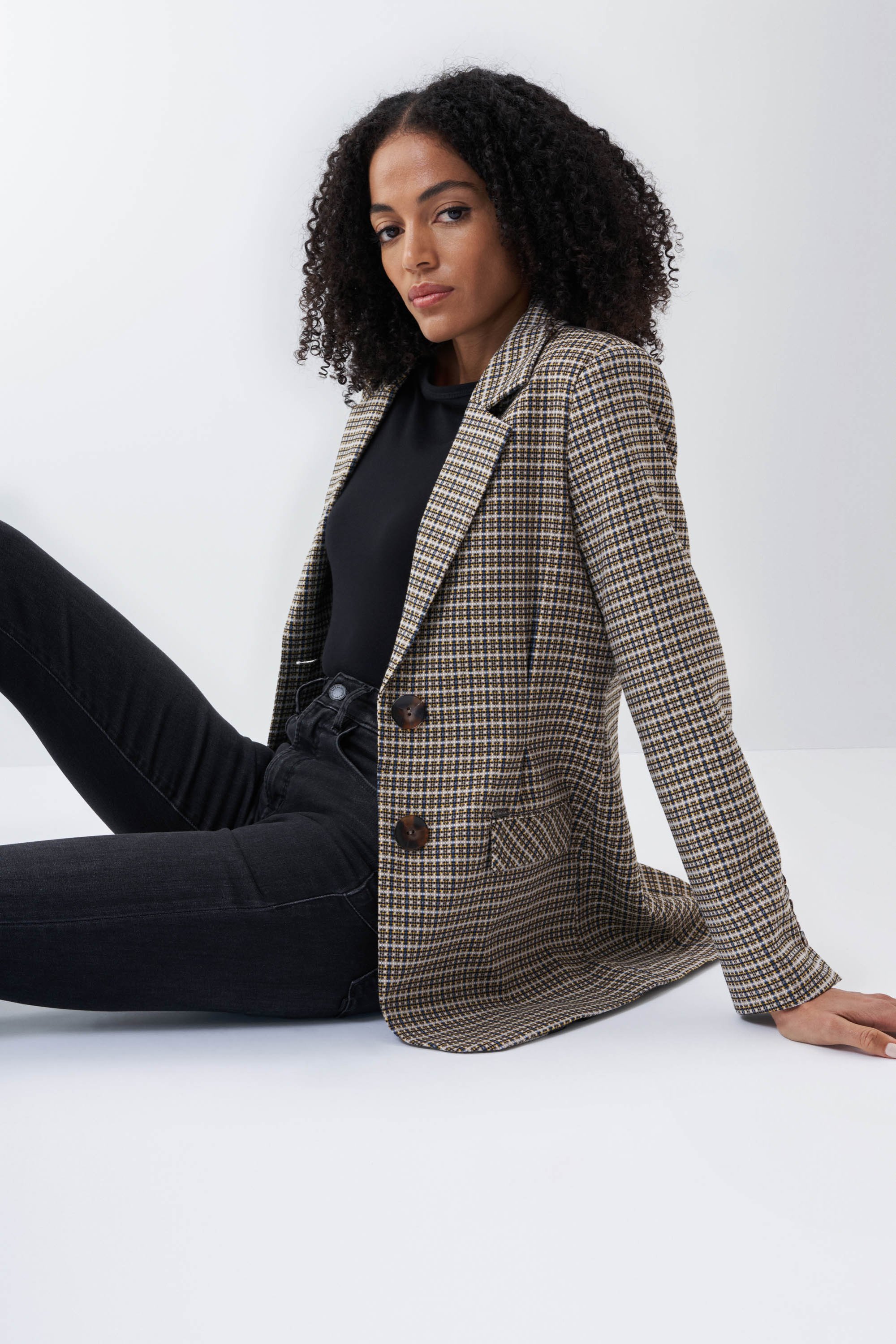 blazer cuadros mujer