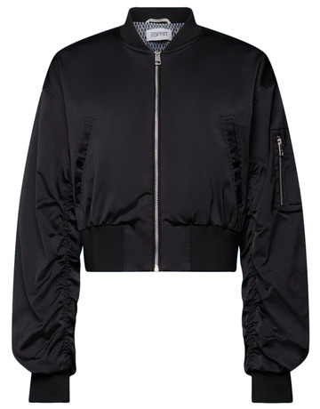 CAZADORA BOMBER CROPPED DE SATÉN MUJER ESPRIT