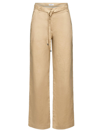 PANTALÓN WIDE LEG DE LINO CON CINTURÓN MUJER ESPRIT