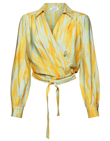 BLUSA CRUZADA ESTAMPADA CON TEXTURA ARRUGADA MUJER ESPRIT