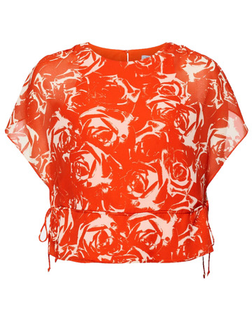 BLUSA ESTAMPADA EN GASA CON CORDÓN MUJER ESPRIT