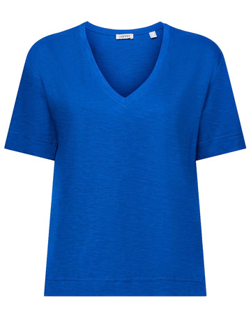 CAMISETA FLAMEADA CON CUELLO PICO MUJER ESPRIT