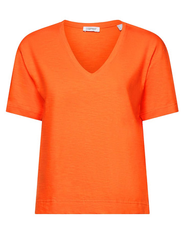 CAMISETA FLAMEADA CON CUELLO PICO MUJER ESPRIT