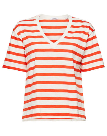 CAMISETA DE RAYAS CON ESCOTE PICO MUJER ESPRIT