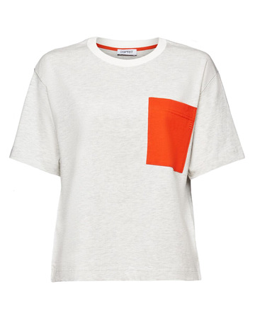 CAMISETA JASPEADA CON BOLSILLO A CONTRASTE MUJER ESPRIT
