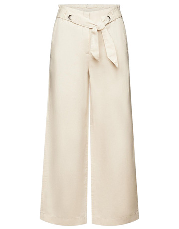 PANTALÓN CULOTTE CROP EN MEZCLA DE ALGODÓN Y LINO MUJER ESPRIT