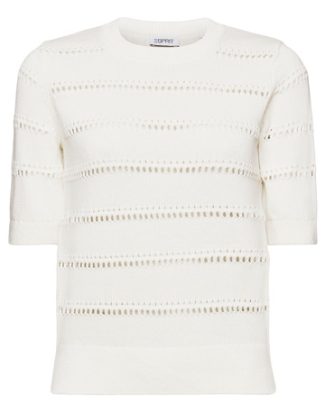 JERSEY DE DISEÑO CALADO Y MANGA CORTA MUJER ESPRIT