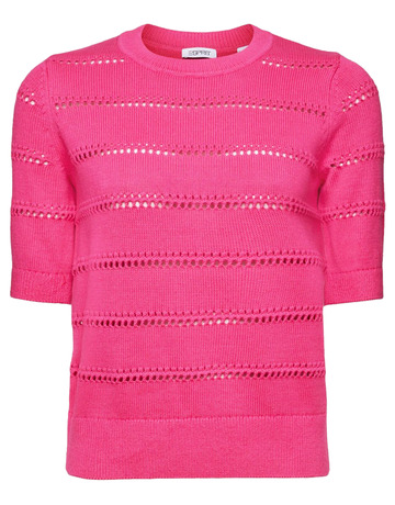 JERSEY DE DISEÑO CALADO Y MANGA CORTA MUJER ESPRIT