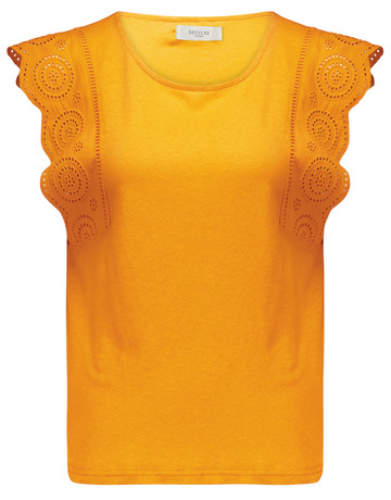 BLUSA MUJER DEELUXE CON VOLANTES CALADOS