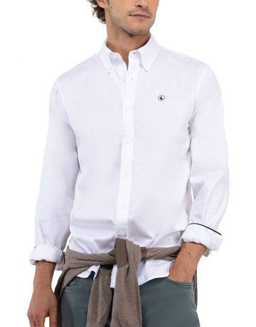 CAMISA HOMBRE EL GANSO GARMENT DYED BLANCA