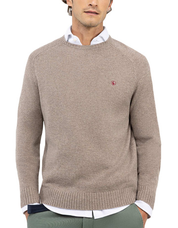 JERSEY HOMBRE  EL GANSO JERSEY MERINO CUELLO CAJA BEIG