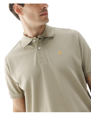 HOMBRE POLO LAVADO BORDADO A CONTRAST VERDE