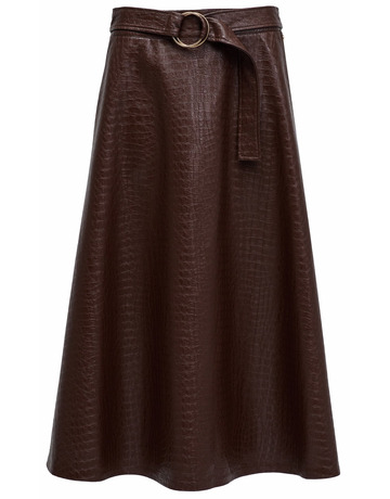 FALDA MIDI MUJER SALSA JEANS EFECTO PIEL CON CINTURON