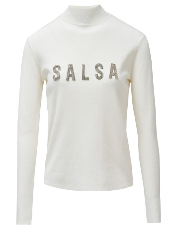 JERSEY PUNTO ACANALADO MUJER SALSA JEANS LOGO PEDRERÍA