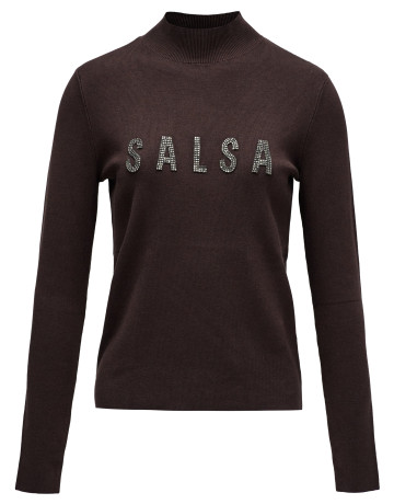 JERSEY PUNTO ACANALADO MUJER SALSA JEANS LOGO PEDRERÍA