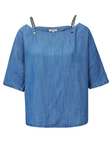 CAMISA MUJER  SALSA JEANS BLOUSE W/ SHOULDER CHAIN DETAI