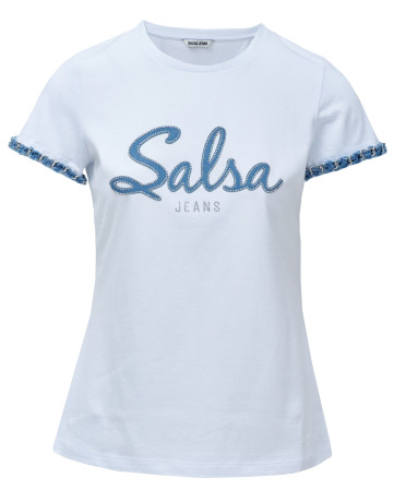 MUJER BRANDING T-SHIRT WITH DENIM AP 001