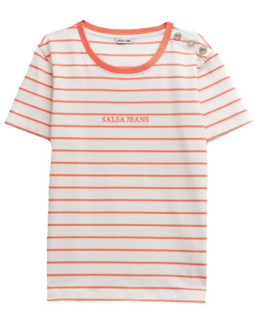 CAMISETA DE RAYAS MUJER SALSA JEANS CON BRANDING