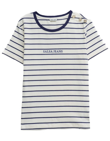 CAMISETA DE RAYAS MUJER SALSA JEANS CON BRANDING
