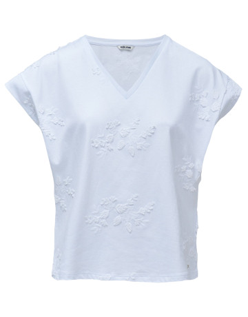 CAMISETA MUJER  SALSA JEANS 3D FLOWER EMBROIDERY T-SHIRT
