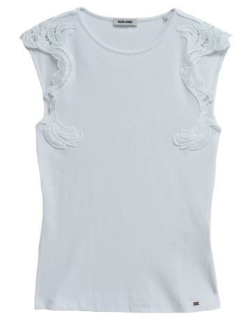 TOP SIN MANGAS MUJER SALSA JEANS CON ENCAJE