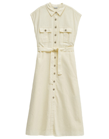 VESTIDO MUJER  SALSA JEANS SLEEVELESS SHIRT DRESS W/ NATU