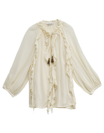 CAMISA MUJER  SALSA JEANS RUFFLE BLOUSE W/BUTTONS 3/4 SL