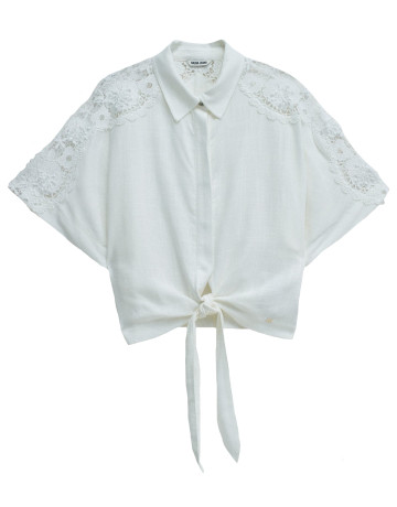 CAMISA MUJER  SALSA JEANS FRONT KNOT SHORT SLEEVE SHIRT
