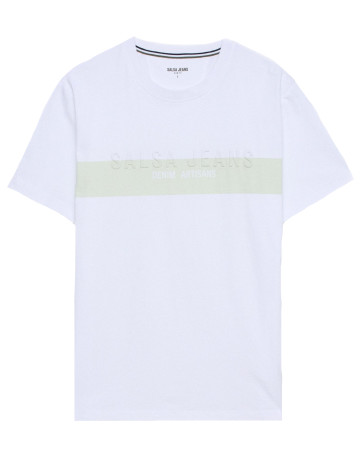 CAMISETA HOMBRE  SALSA JEANS T-SHIRT SLIM FIT BRANDING COLO