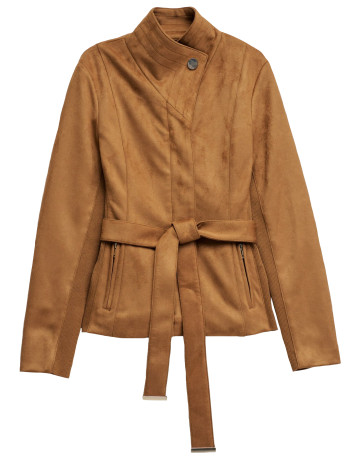 MUJER SUEDE JACKET WITH GOLD BUTTON 124