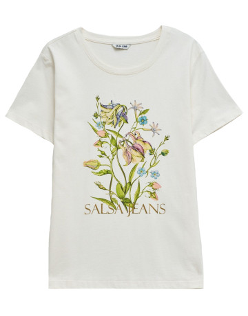 CAMISETA MUJER  SALSA JEANS FLOWER PRINT T-SHIRT