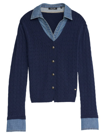JERSEY MUJER  SALSA JEANS KNIT SWEATER WITH DENIM APPLIC