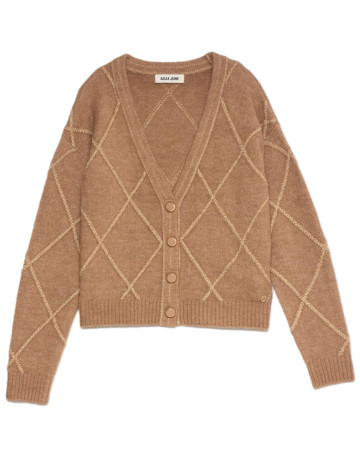  SALSA JEANS LUREX KNIT CARDIGAN WITH V-NEC