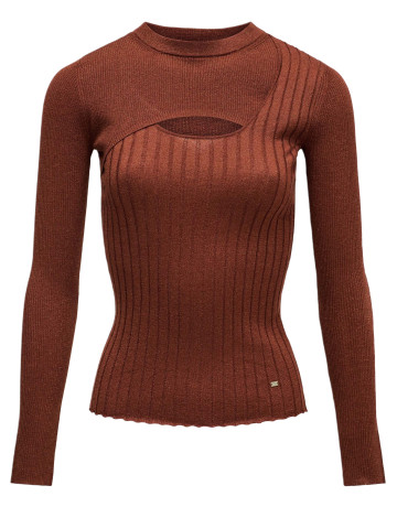 CAMISETA MUJER  SALSA JEANS LUREX KNIT LONG SLEEVE W/ FRON