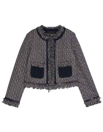 ABRIGO MUJER  SALSA JEANS TWEED JACKET WITH FRINGES