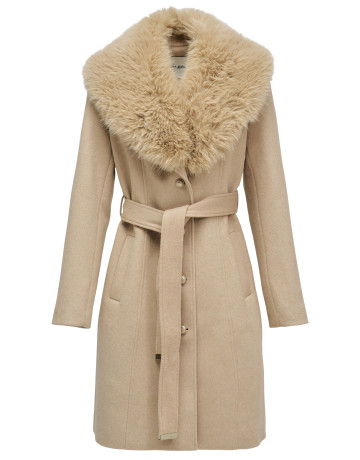ABRIGO MUJER  SALSA JEANS GRACE WOOL COAT WITH FUR