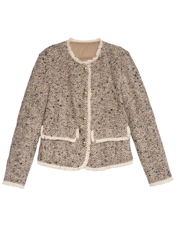 ABRIGO MUJER  SALSA JEANS TWEED WOOL JACKET W/ PADDED LI