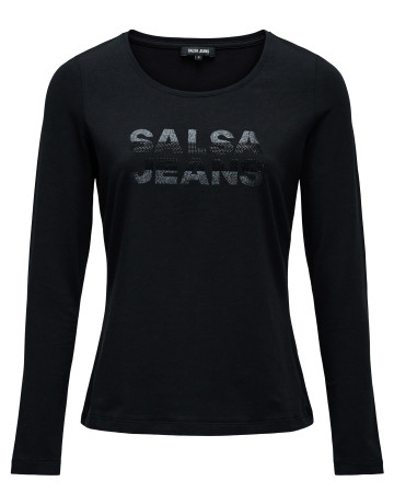 CAMISETA MUJER  SALSA JEANS LONG SLEEVE WITH SHIMMERY BRAN