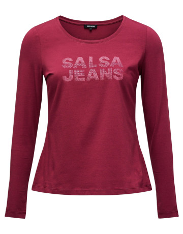CAMISETA MUJER  SALSA JEANS LONG SLEEVE WITH SHIMMERY BRAN