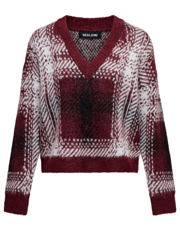 MUJER WOOL BLEND SWEATE WITH CHESS P 730