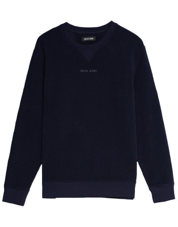 SUDADERA HOMBRE  SALSA JEANS SOFT WAFFLE FLEECE W/ 3D PRINT