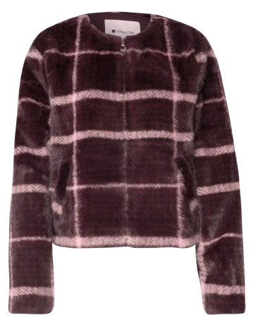 MUJER FAKE FUR JKT W. CHECK AOP 37820