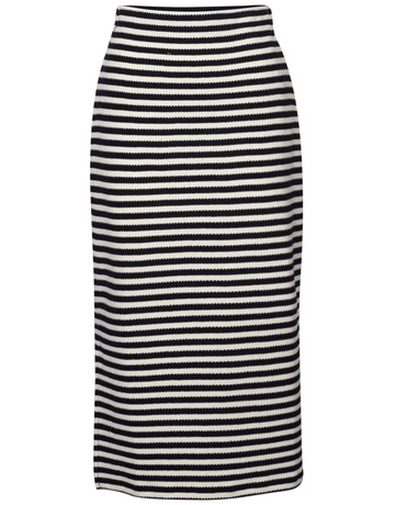 FALDA MIDI DE PUNTO A RAYAS MUJER STREET ONE