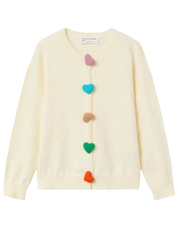 CARDIGAN DE PUNTO NIÑA COMPAÑIA FANTASTICA BOTONES CORAZÓN
