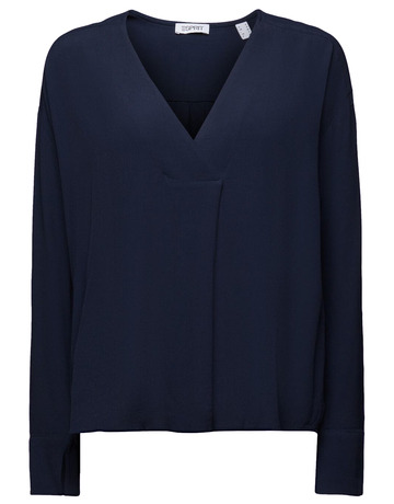 BLUSA DE CREPÉ MUJER ESPRIT CON CUELLO V