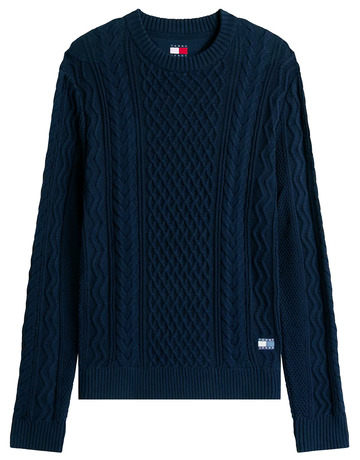 HOMBRE TJM SLM BADGE CABLE KNIT SWEAT 0GY