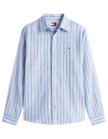 CAMISA HOMBRE  TOMMY HILFIGER TJM REG LINEN MX STRP SHIRT EX
