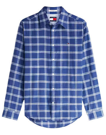 CAMISA CUADROS EN SARGA TEXTURIZADA HOMBRE TOMMY JEANS FIT REGULAR